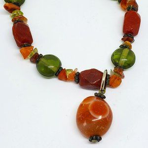 Semi-Precious Stones: Agate Peridot Carnelian Red Jasper & More Stretch Bracelet